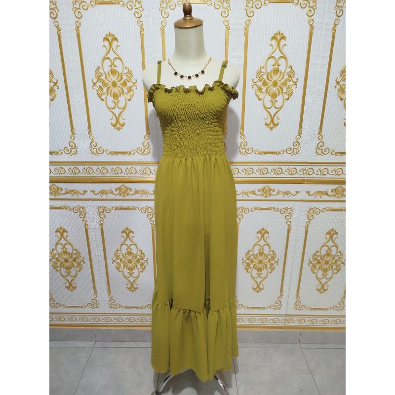 Dress smok panjang//Dress smok cringkle