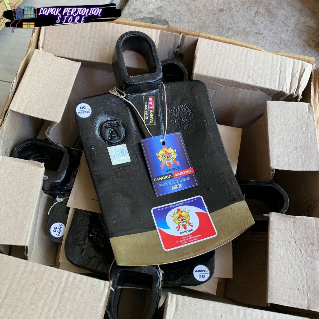Cangkul Cap Barong Kualitas Premium Full Tanpa Sambungan Las Anti Lengket - Cangkul Pacul Barong Sta