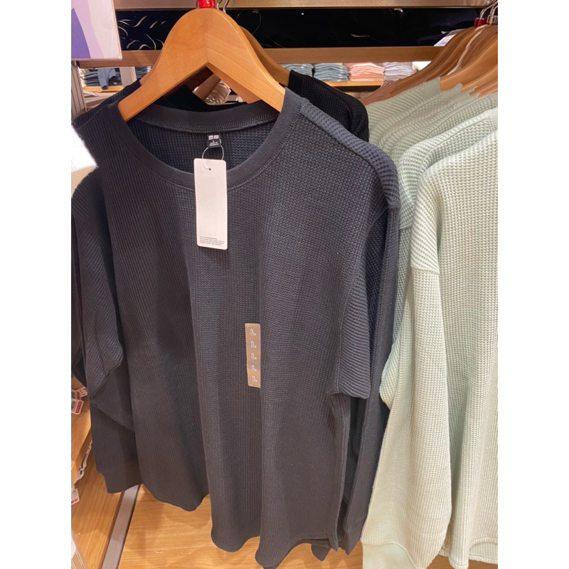 T-SHIRT WAFFLE LENGAN PANJANG UNIQLO - SALE NEW