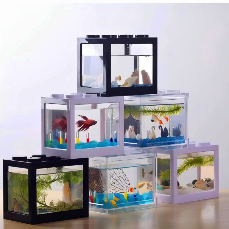 AQUARIUM AKRILIK - AQUARIUM MINI IKAN CUPANG DESIGN LEGO
