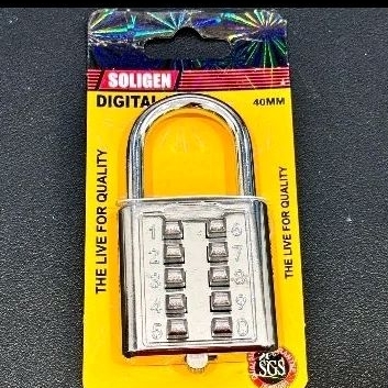 SOLIGEN Gembok nomor 40mm digital padlock gembok angka