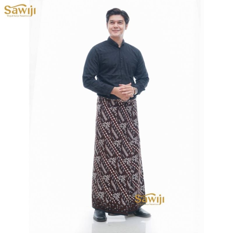 SAWIJI Sarung Batik Motif Seno Lurik Series Bahan Rayon Halus Adem Premium Busana Muslim Pria Dewasa
