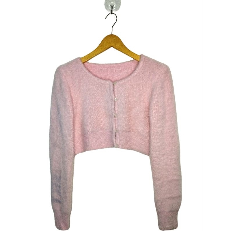 Cardigan Anggora Soft Pink