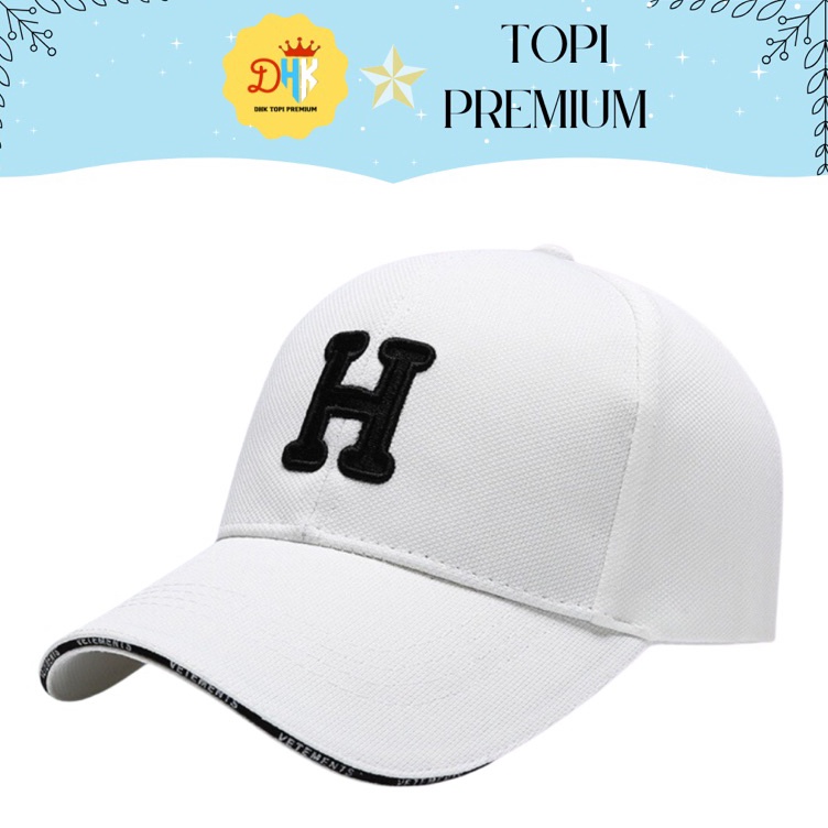 Penjualan Mutu DHK Topi Baseball Logo H Premium Fashion Cowok Cewek