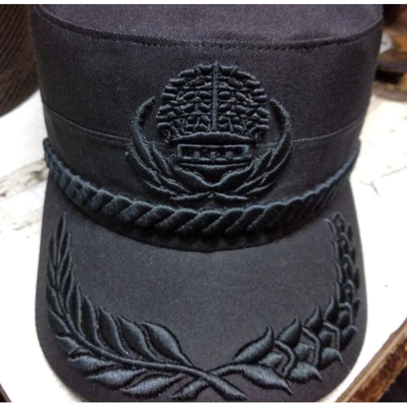 Topi  komando Korpri Hitam List  Terbaru/Topi komando Korpri padi kapas full bordir 2024