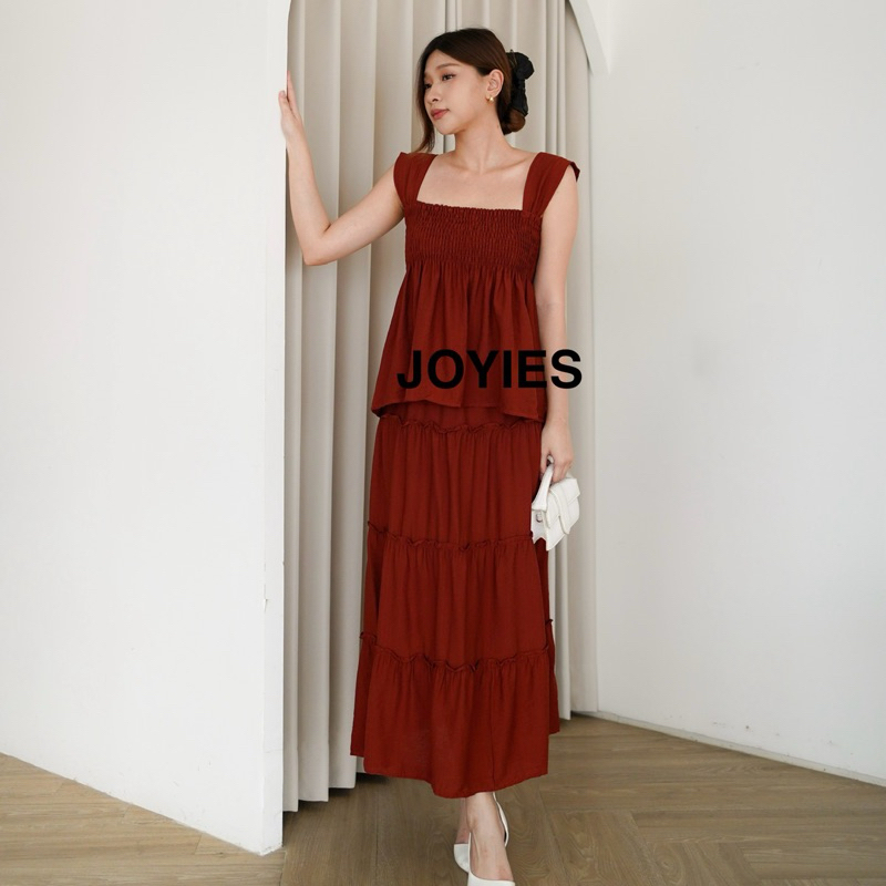 Binster Set Simple Basic Korean Chic Minimalis Polos Setelan Blouse Sleeveless Long Skirt Stretch Ca