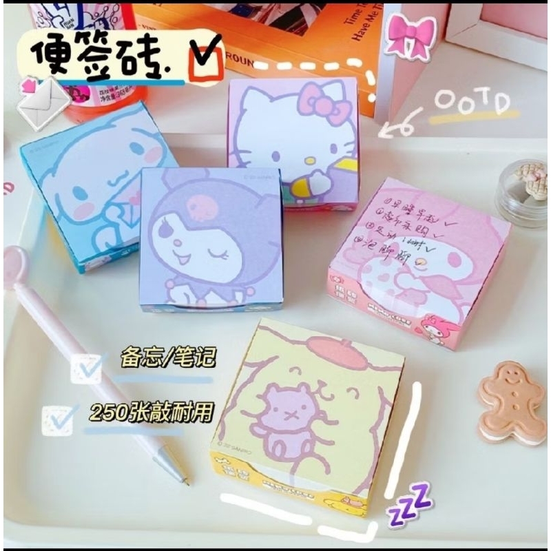 

50 Lembar Sticky Note Sanrio Kartun Jepang Kuromi Purin Melody