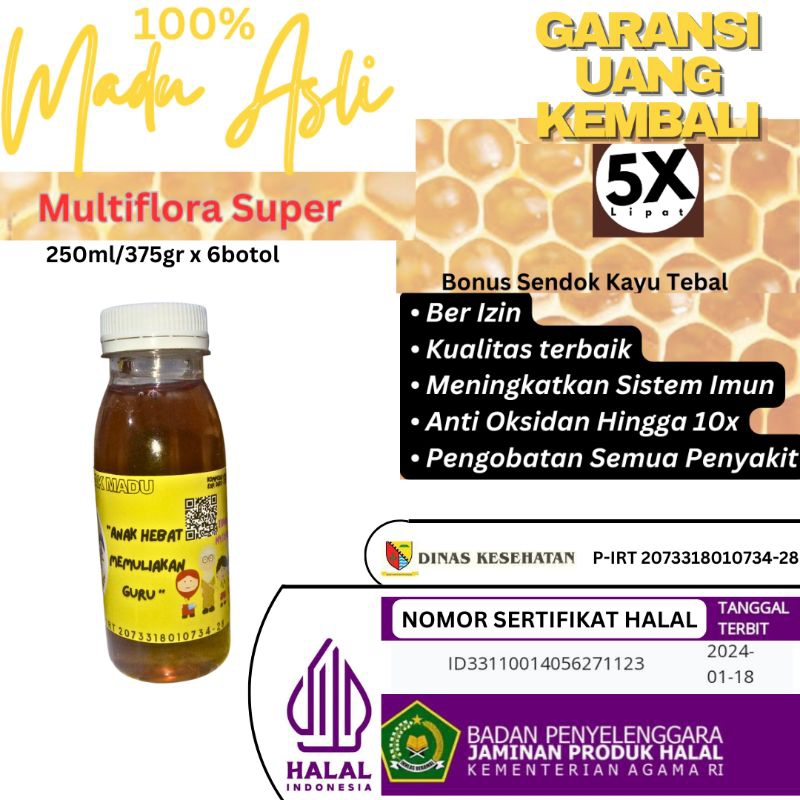

Madu Murni Ber-Sertifikat HALAL KEMENAG *Kids Edition* 100ml