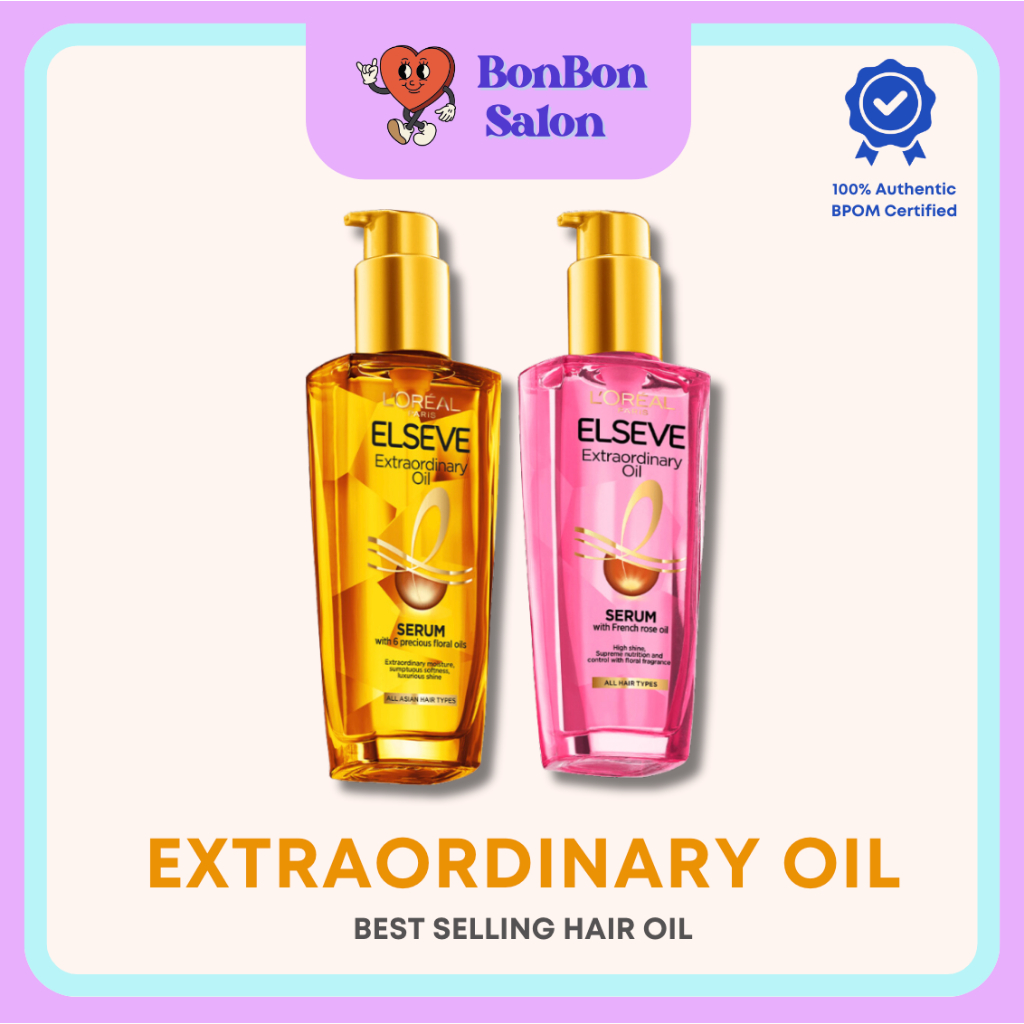 Loreal Extraordinary Gold Pink Oil Serum Rambut Rusak Kering Bercabang