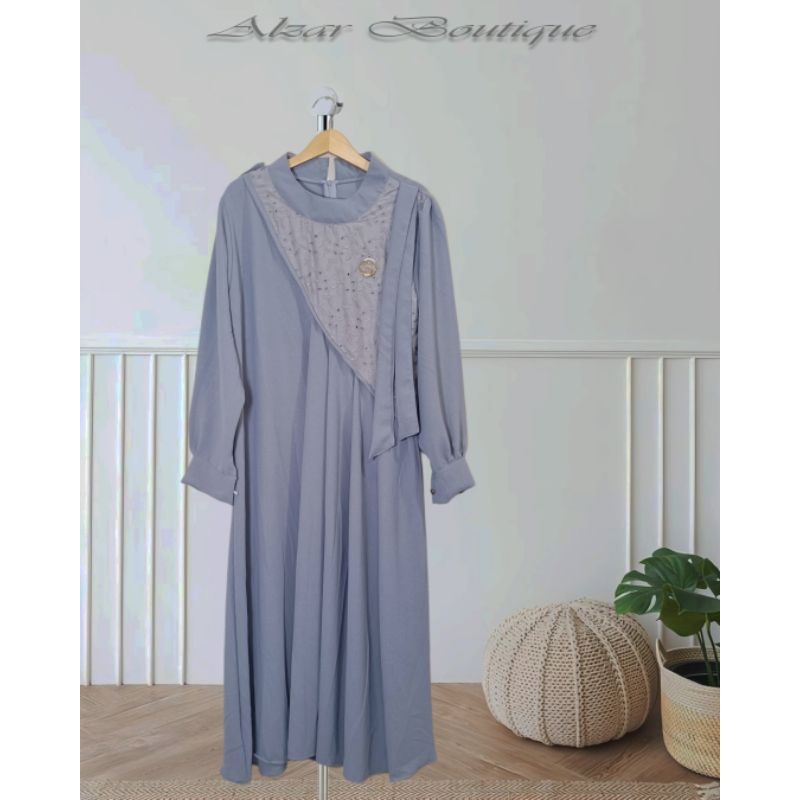 Gamis midi linen wanita premium Nyaman