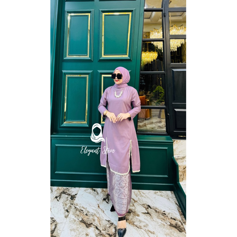 OneSet Tunik toyobo renda//Set kebaya rok span songket//Set baju kurung malay//Set baju acara(BISA C