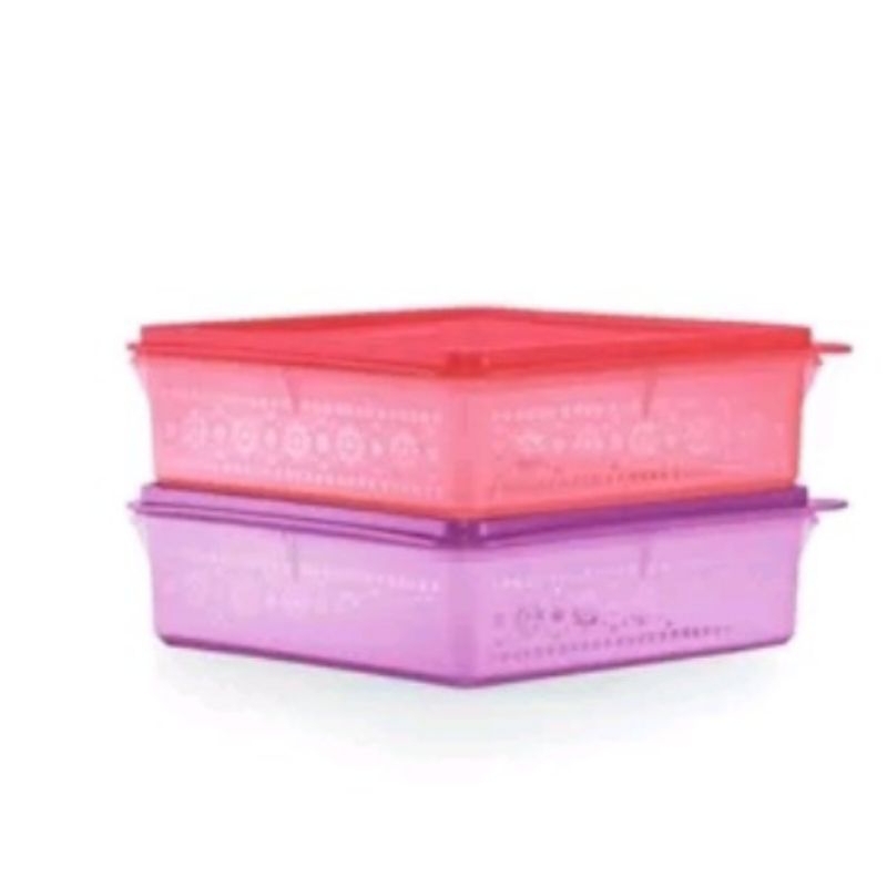 snack n stor, cake tupper 2 pc kuning merah tuppy