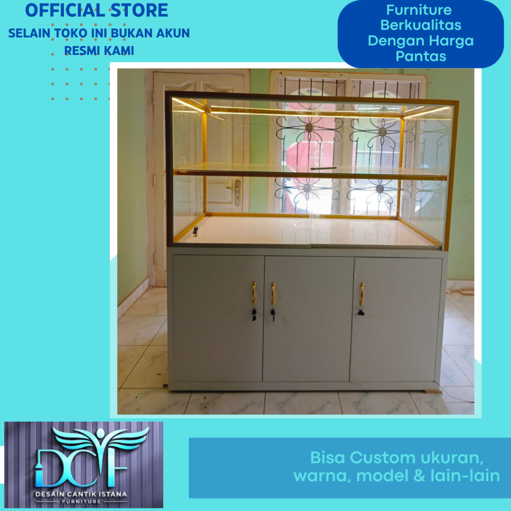 Etalase Kaca Toko Roti Pintu 3