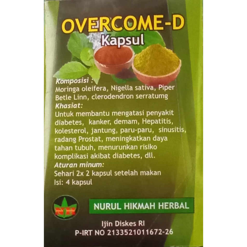 

Overcome-D Kapsul Herbal penurun gula darah