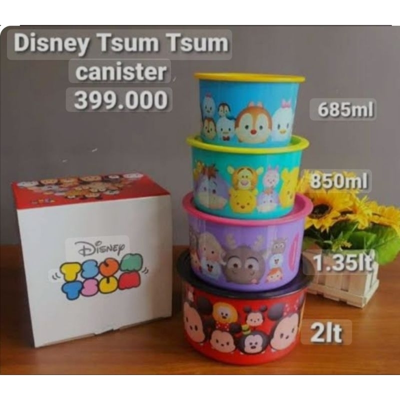 NEW TSUM TSUM Canister SET / Toples gambar / Toples karakter Tupperware