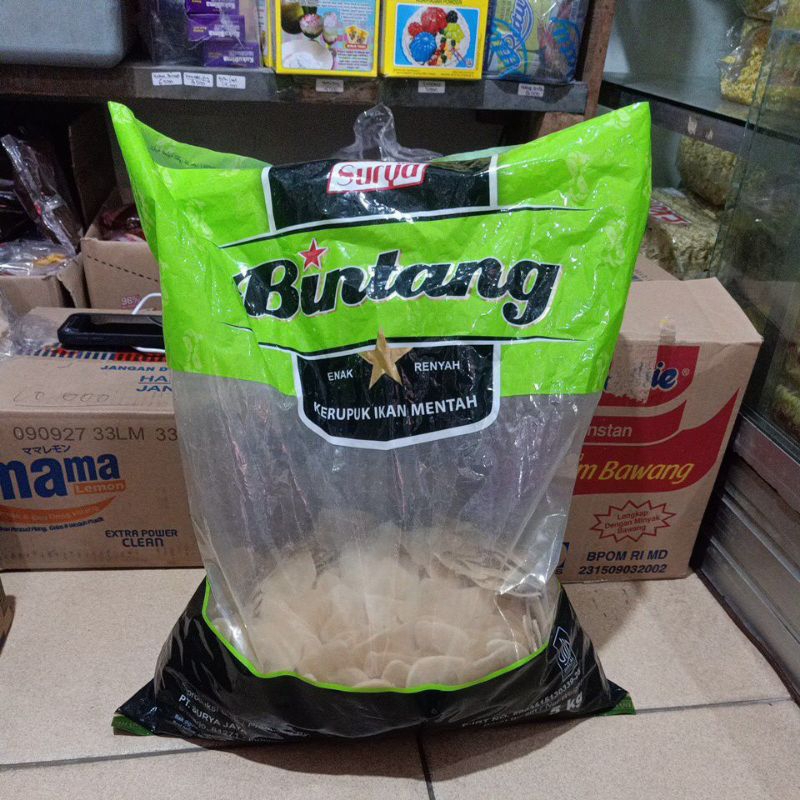 

Kerupuk makan surya bintang kerupuk ikan mentah ukuran mentor murah original