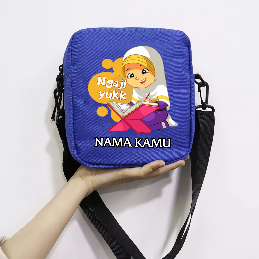 RB Tas Selempang Anak Motif Ngaji Perempuan Muslimah