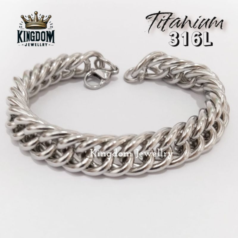Top Gelang Pria  Seper keren Gelang Titanium Rantai Jumbo Pria, Gelang tangan pria anti karat Selama
