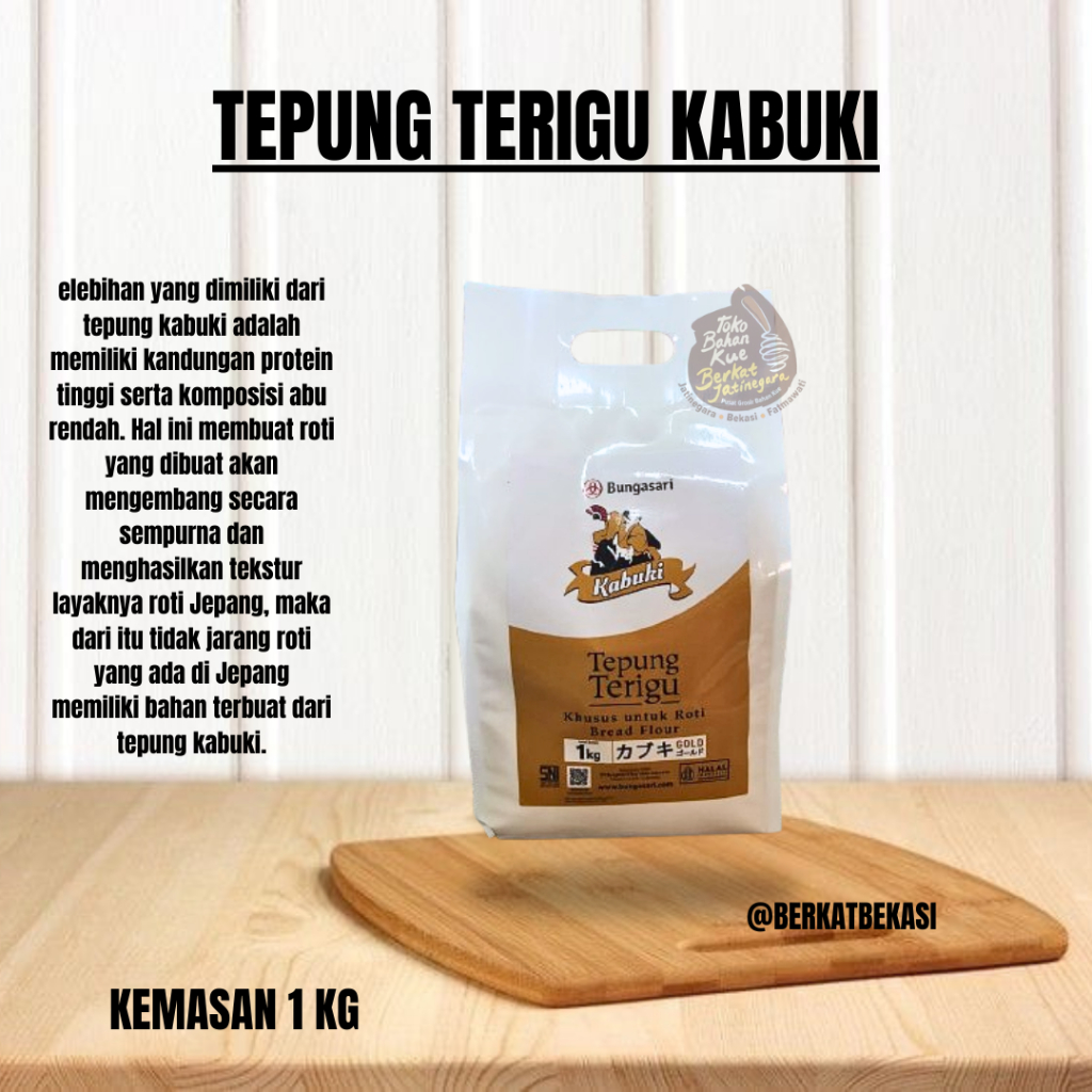 

TERIGU KABUKI KEMASAN 1 KG / TEPUNG TERIGU BUNGASARI