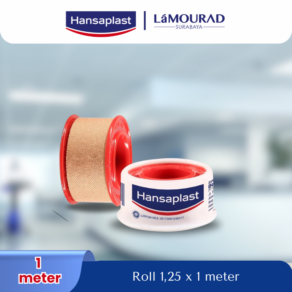 HANSAPLAST Plester Luka Roll Kain 1m (1,25 x 1m) & 5m (1,25 x 5m) P3K | Plester Roll