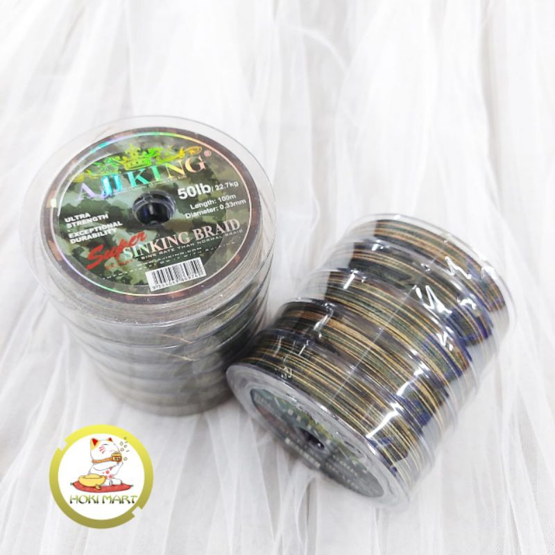 Pe ajiking super sinking braid 100m 3xfast sinking 50lbs 60lbs