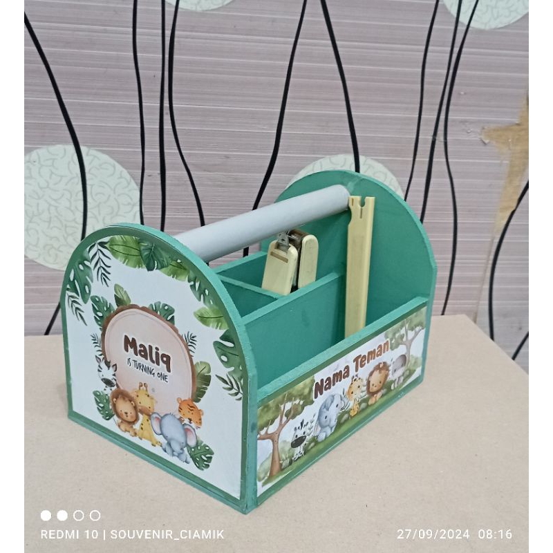 

souvenir ulang tahun anak box pencil / tempat alat tulis / box wooden