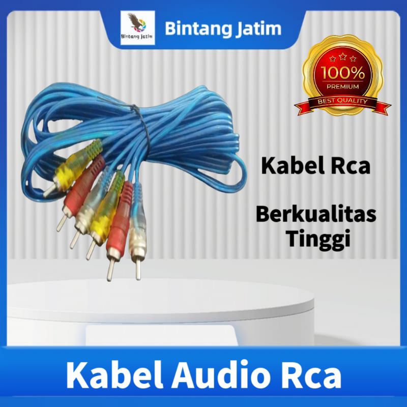 Kabel 3 RCA to 3 RCA Transparan Kabel 6 RCA Transparan Kabel DVD ke TV Kabel Speaker Kabel Audio