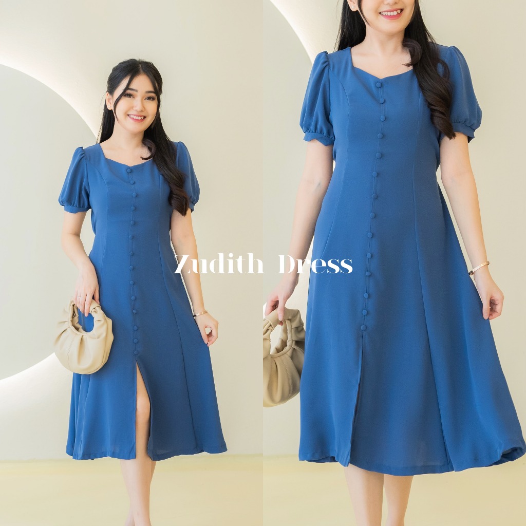 Lilybelle Zudith Dress Casual Terusan Premium Cantik Gaun Kondangan Fashion Wanita