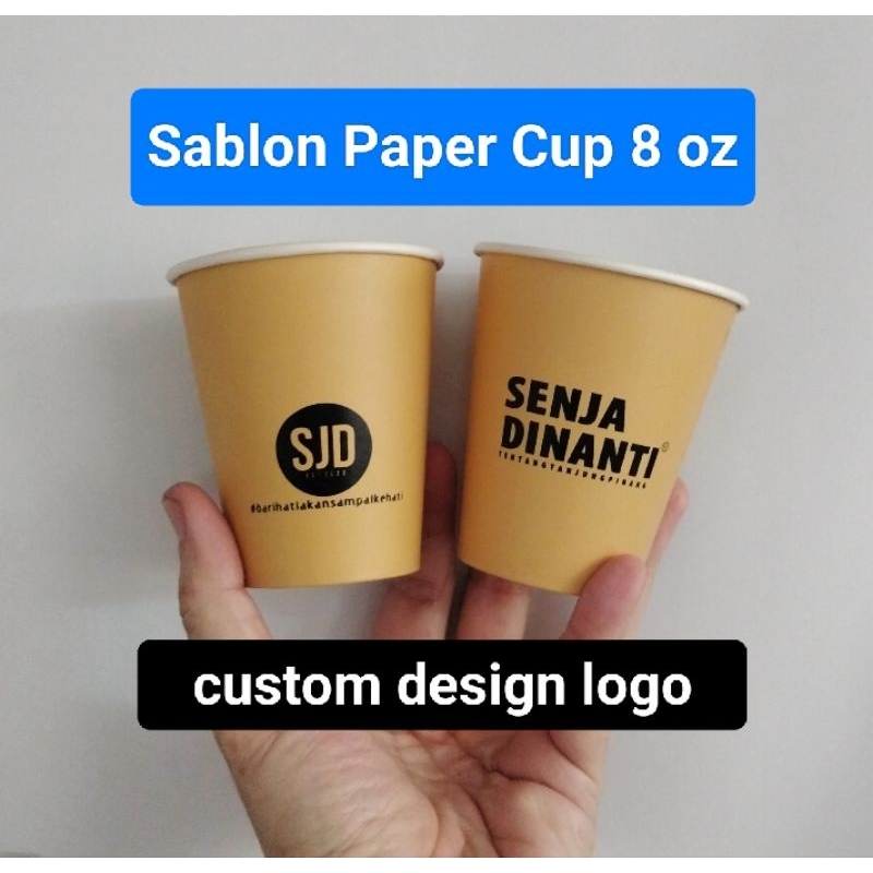 Sablon Paper Cup 8 oz, Cetak Warna Paper Cup 8 oz