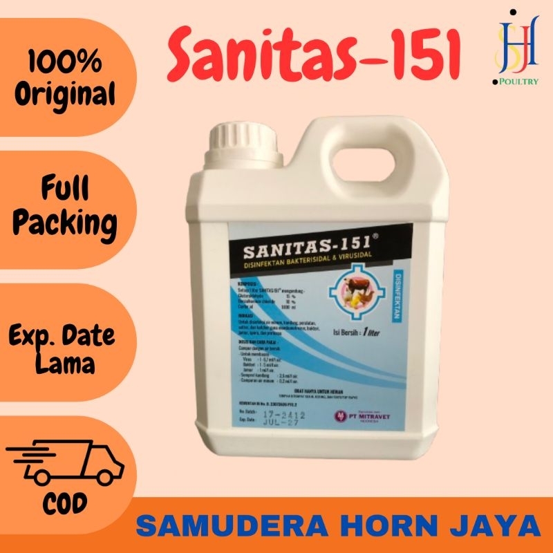 Sanitas 151 Disinfektan 1 Liter Anti Virus & Bakterisida Pada Hewan