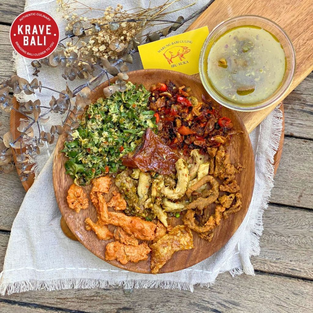 

Bigul Ibu Suka (Kuta) Babi Guling Komplit 300 Gram - Makanan Khas Bali Asli Asli - Krave Bali