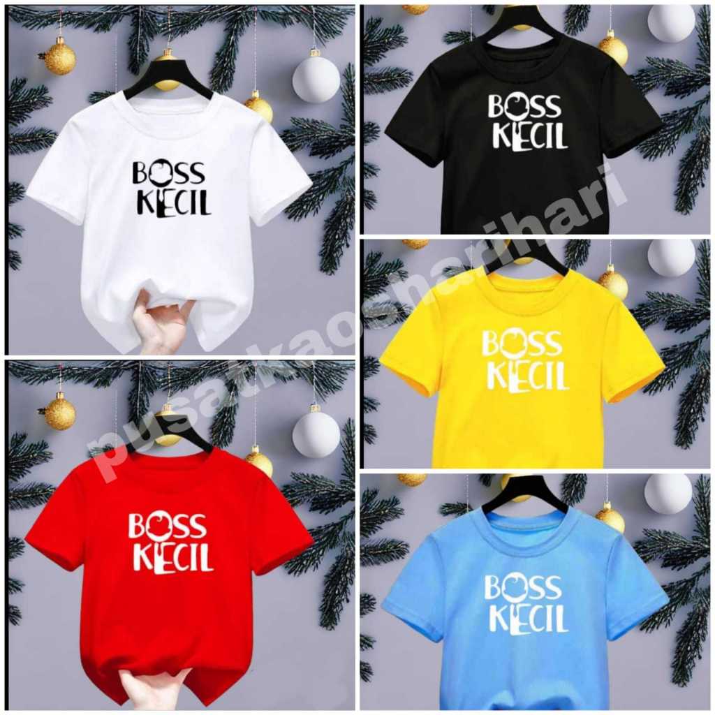 Pakaian Anak Kaos Atasan gambar Boss Kecil Unisex Usia 1-10 Tahun