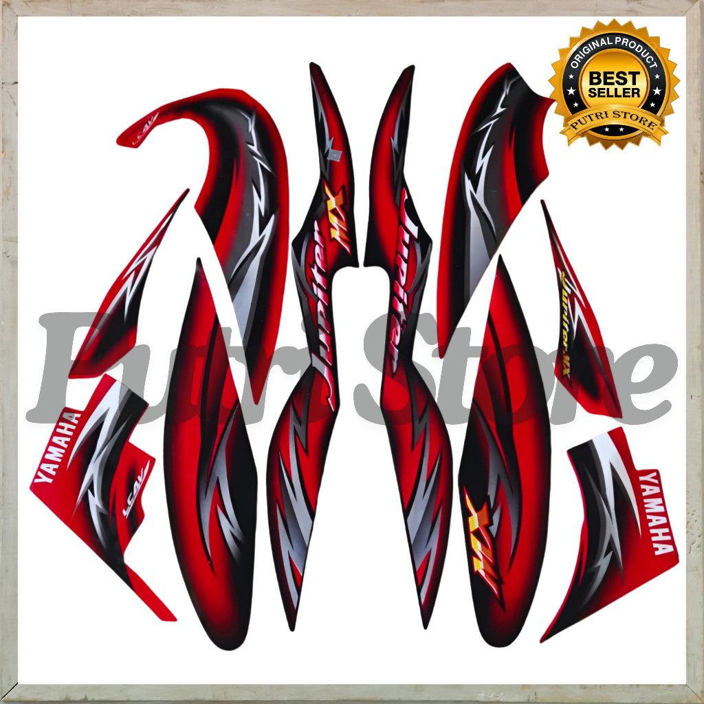 Stiker Striping Motor Yamaha Jupiter Mx 135 2006 Hitam Merah List Body Motor Jupiter Mx 135
