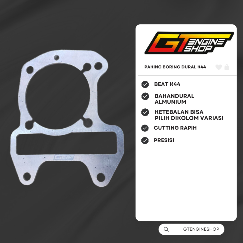 paking boring dural beat pop 0.5mm 1mm 1.5mm 2mm paking blok k44 dural beat esp paking stroke