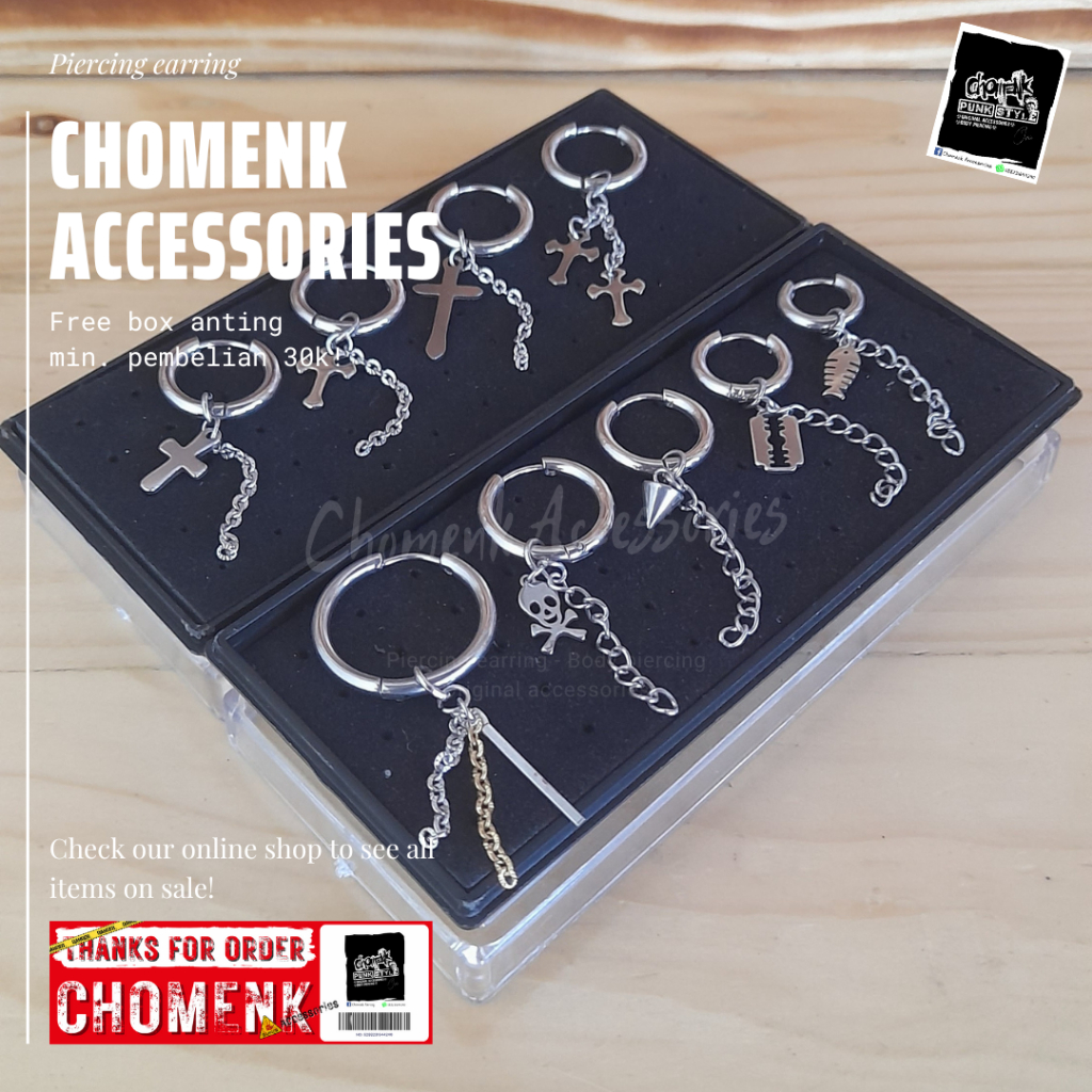 ANTING KOREA ANTING KPOP BTS ANTING GANTUNG PRIA ANTING SALIB TINDIK GANTUNG (1PCS)