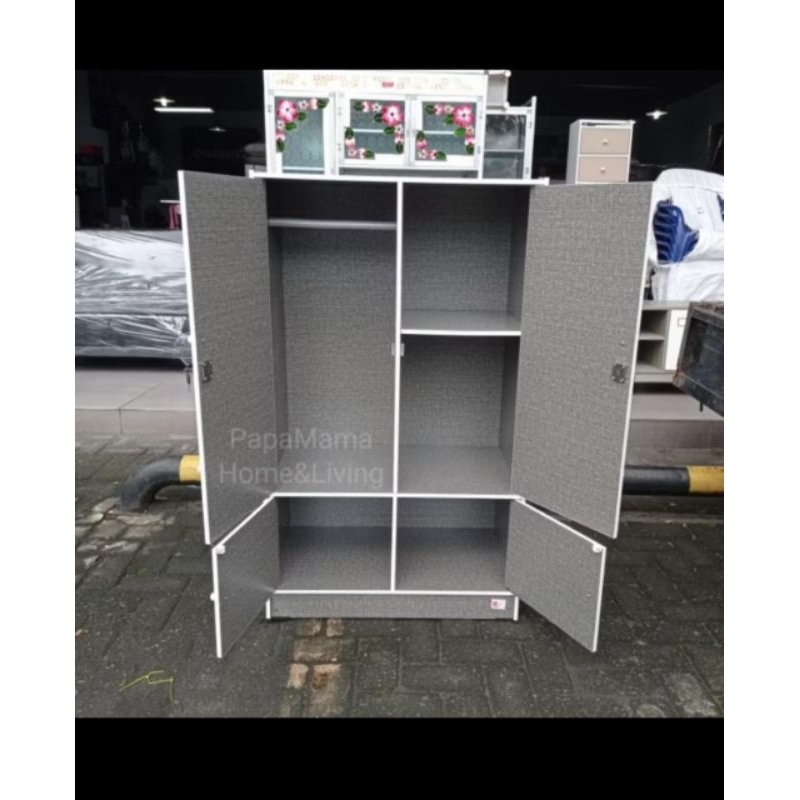 Lemari Pakaian Anak 2 Pintu uk. 120cm - Lemari Anak Krendy Minimalis - Lemari Baju Kecil
