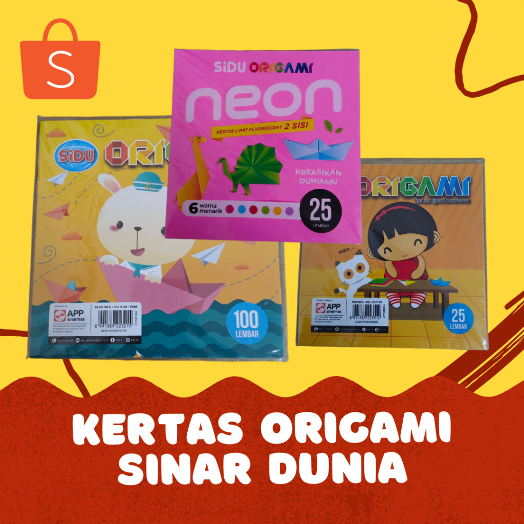 

Kertas Origami Sinar Dunia (Sidu) 12x12, 14x14, 16x16