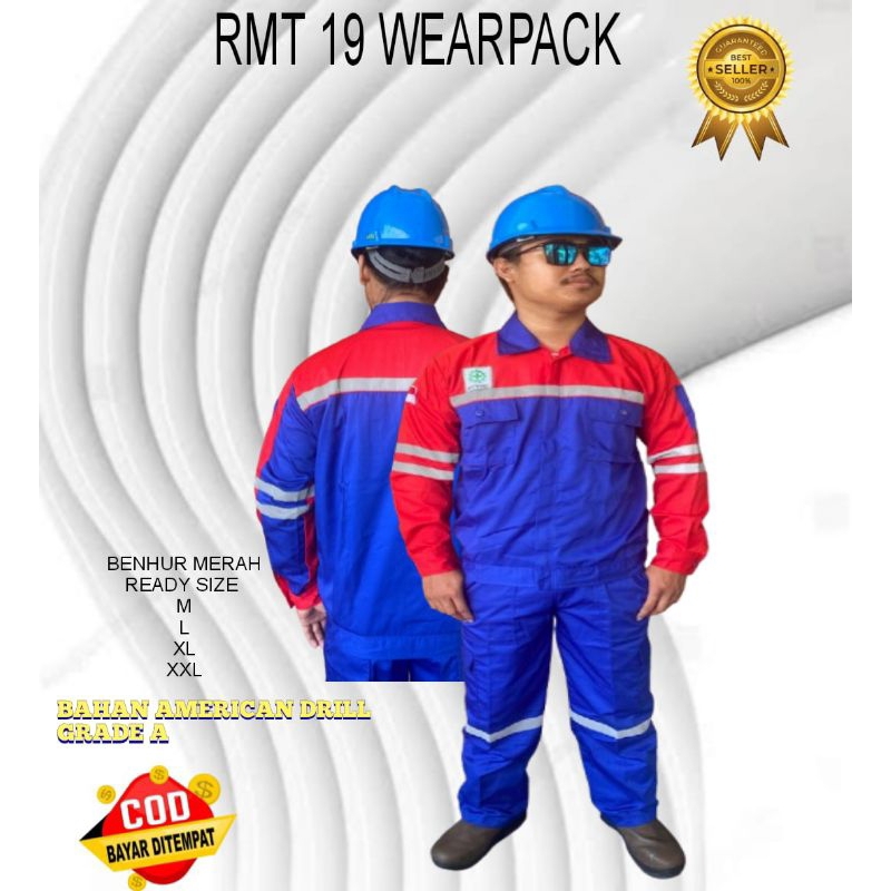 kemeja wearpak/baju bengkel/las safety K3 setelan lengan panjang