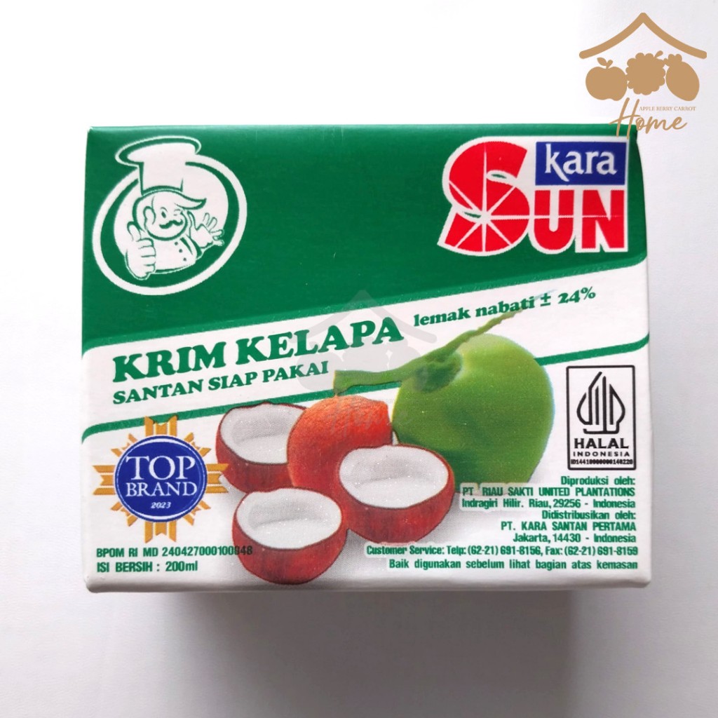 

SUN Kara Santan 200ml Kelapa krim coconut cream milk 200 ml santen sunkara