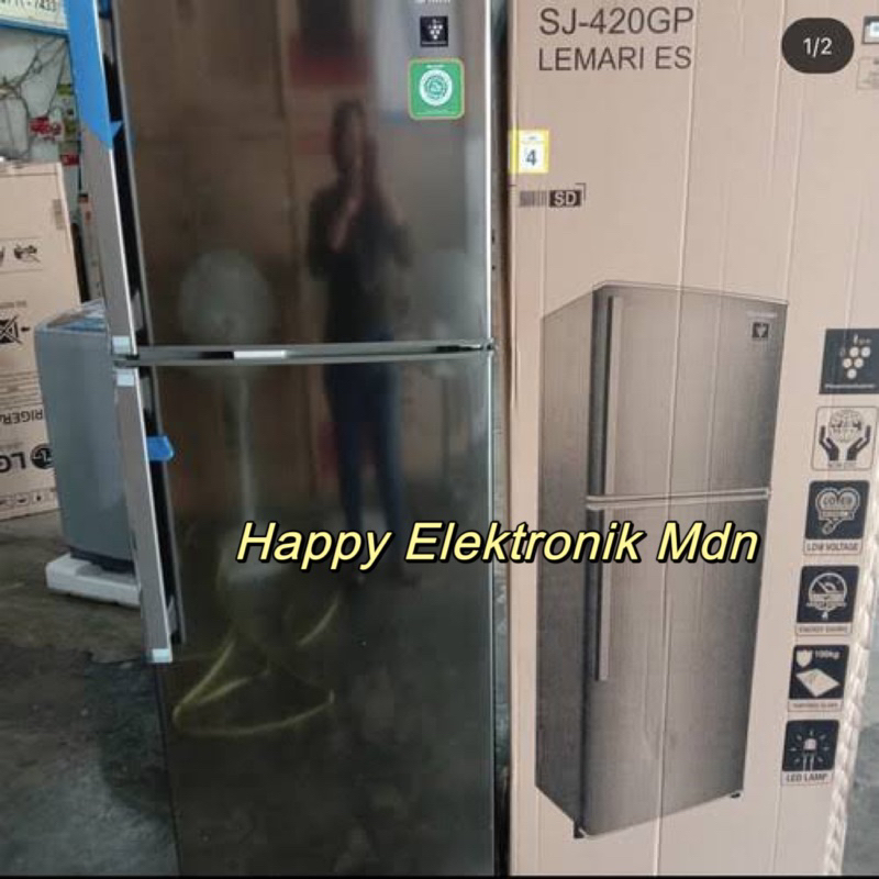 KULKAS SHARP SJ420GP SHAR 2 PINTU JUMBO SJ-420GP-SD SHARP PLASMACLUSTER SHARP KULKAS ION KULKAS SHAR