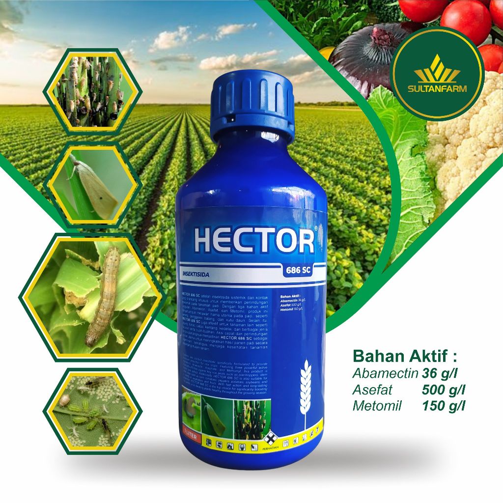 HECTOR 686 SC Insektisida 500 ml Abamektin Asepat Metomil