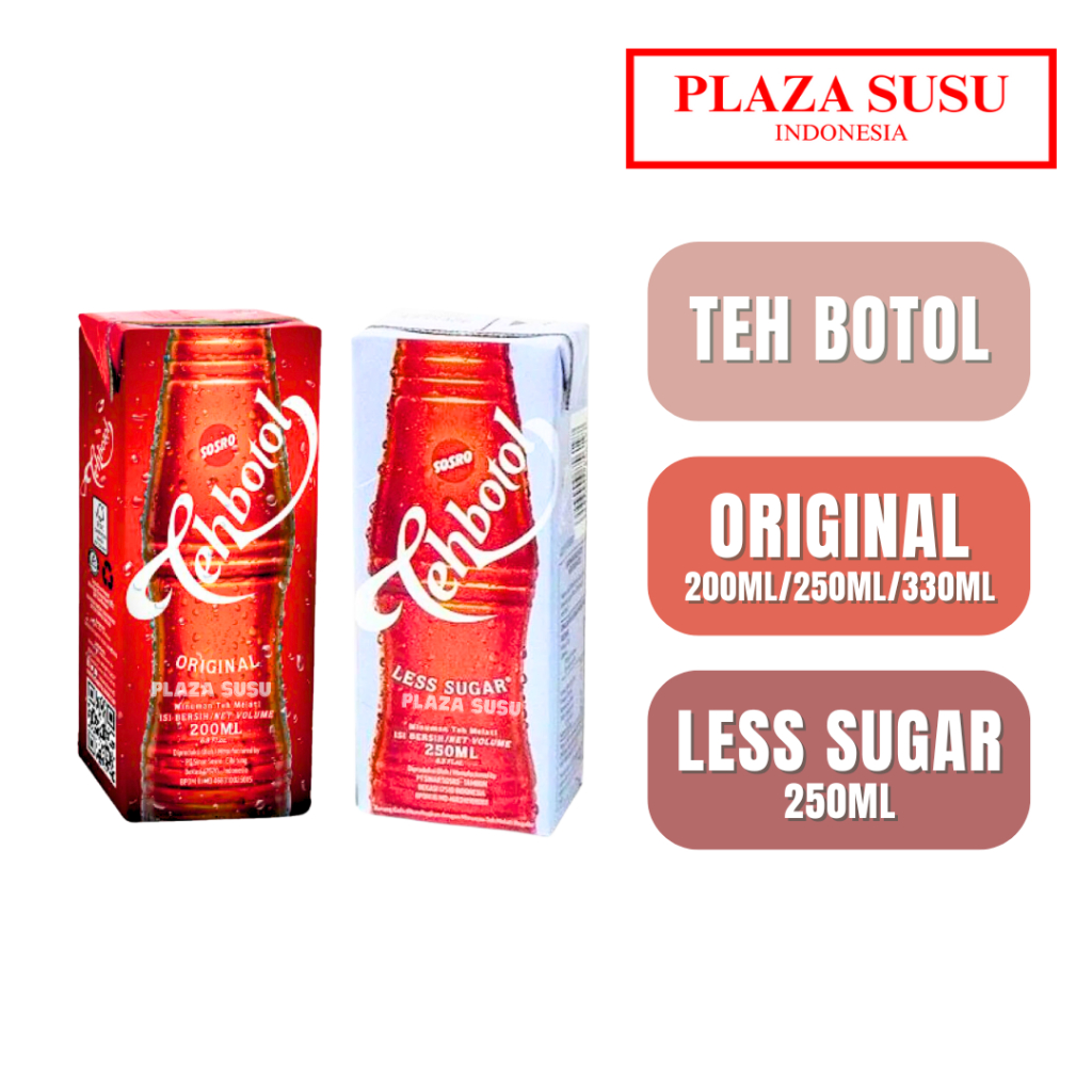 

MINUMAN TEH BOTOL SOSRO RASA ORIGINAL RASA LESS SUGAR 200ML/250ML/330ML KOTAK