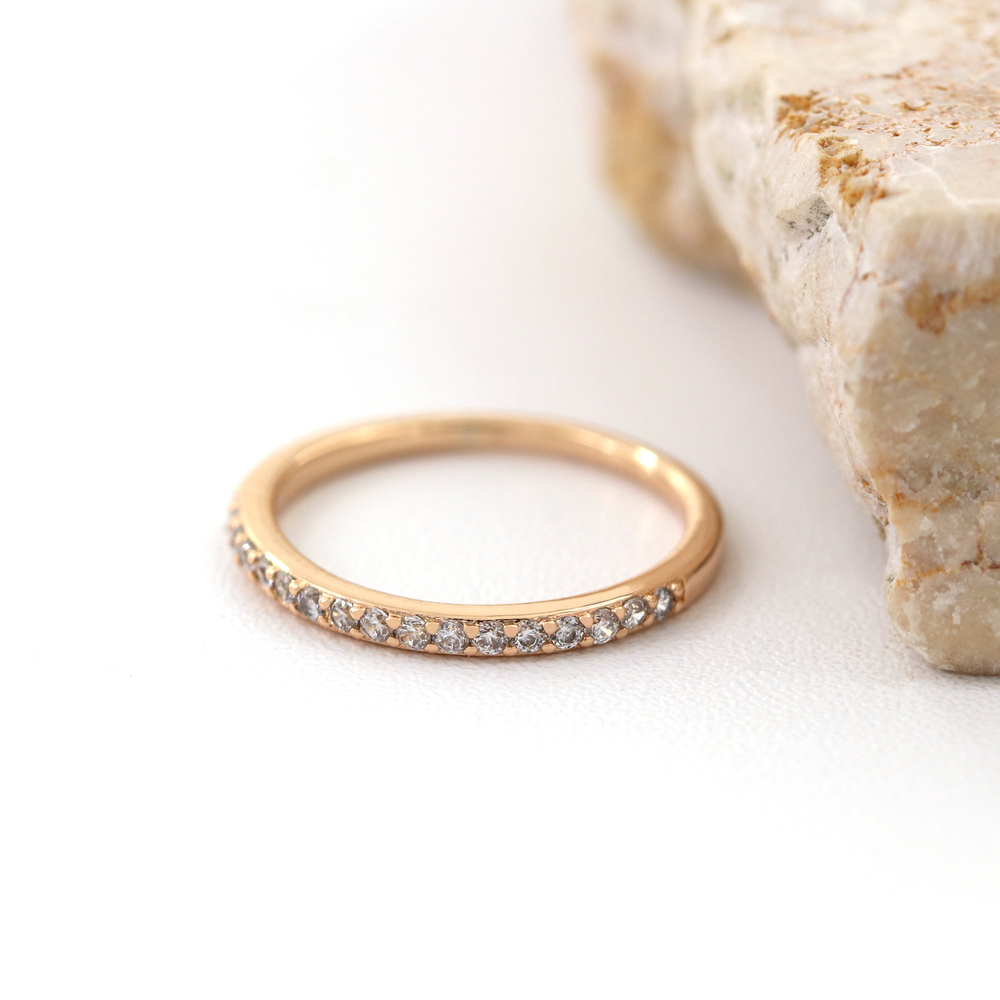 Xuping Cincin Permata Baris Titanium