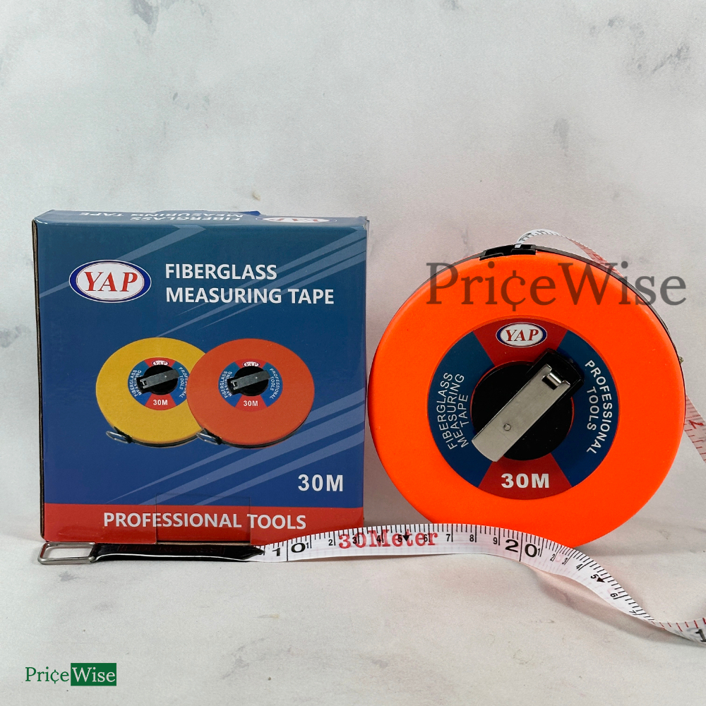 Meteran Gulung Kain 30 m YAP / Fiberglass Measuring Tape / Roll Meter Pengukur Jalan Fiber