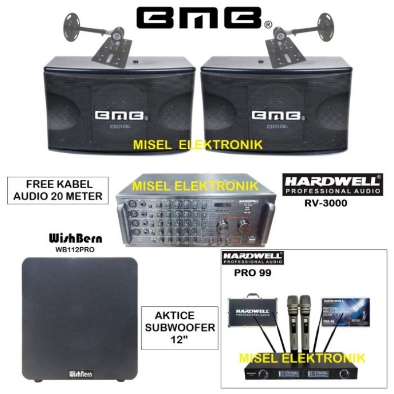 Paket Karaoke 10 Inch BMB CS450V Lengkap Subwoofer 12 Inch