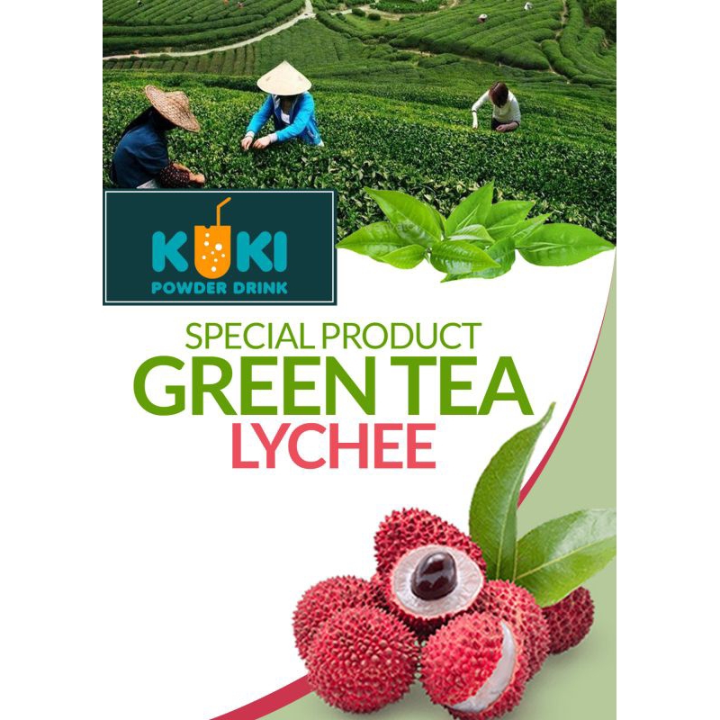 

Lychee Green Tea BuBuk Minuman Premium 1kg Halal