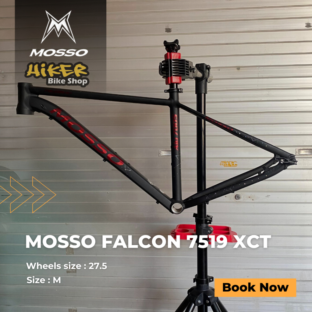 Frame Alloy MTB Mosso Falcon XCT Black Red Size M Ban 27.5 Tapered Diameter Seattube 31.6mm TA 12x14