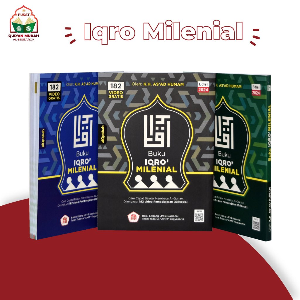 Iqro Milenial Buku Iqra Edisi Milenial Penerbit Al-Qosbah - Iqro A5 Milenial - Buku Iqro Besar - Buk