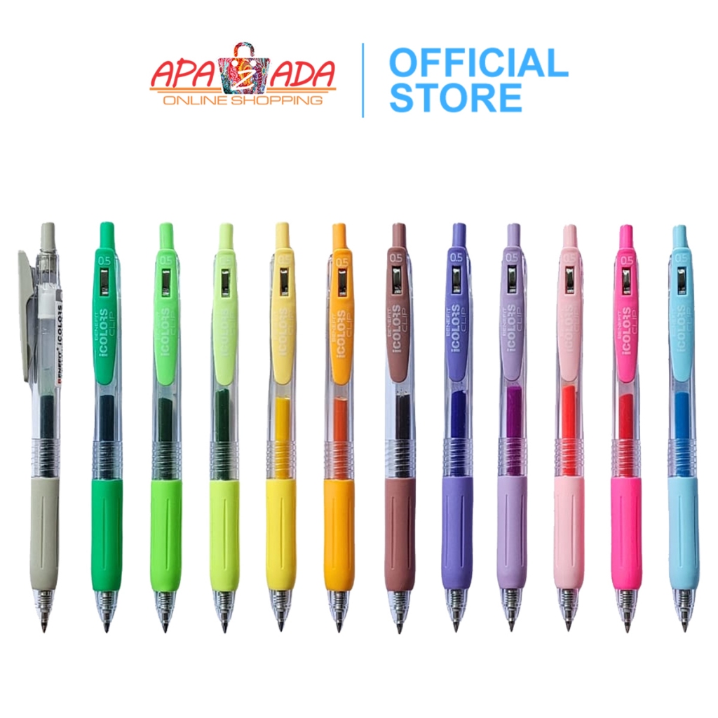 

D3W! Apazada - Gel Pen / Pulpen Gel 0.5mm [1 Pack - 12 Pcs Pulpen] / Pena Cetek iCOLORS Clip GP-866