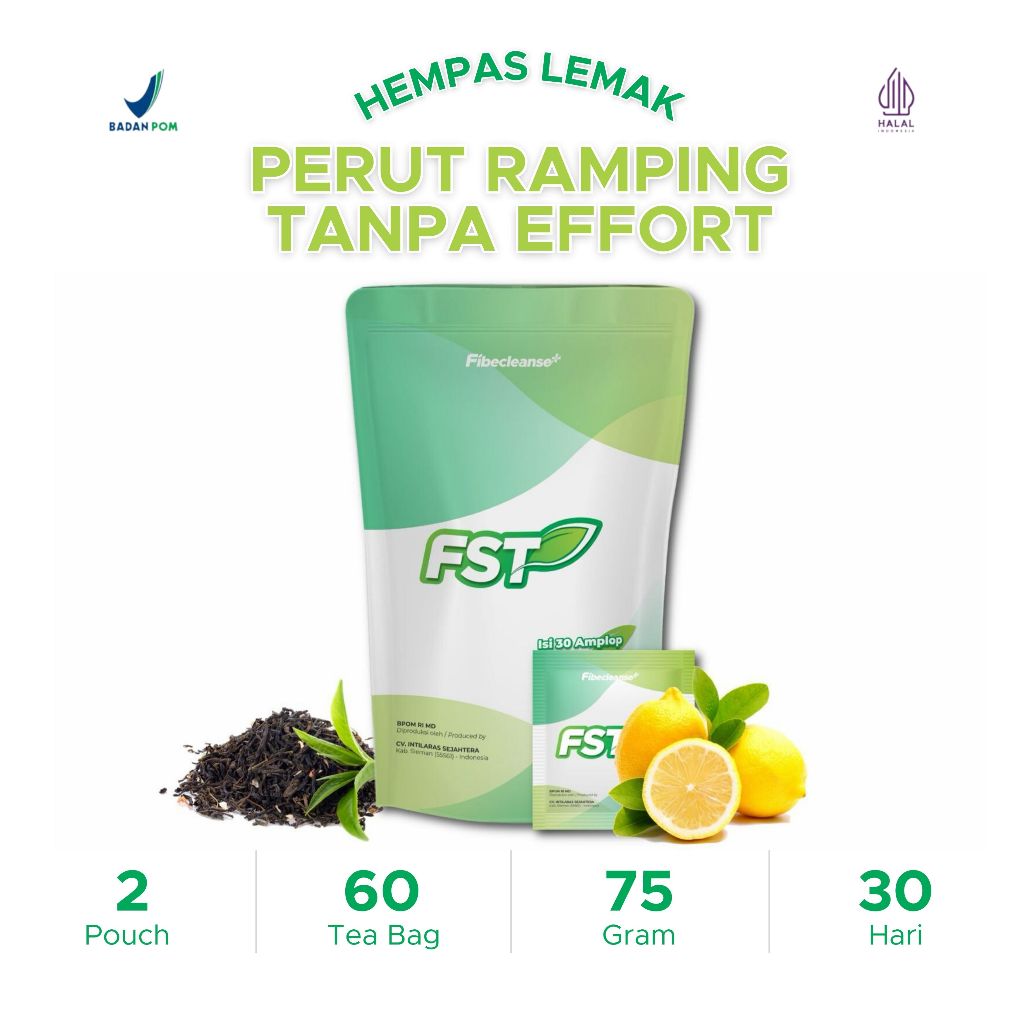 

Fibecleanse Slimming Tea (2 Pouch / 60 Amplop Tea Bag) | Healthy Premium Tea by Fibecleanse